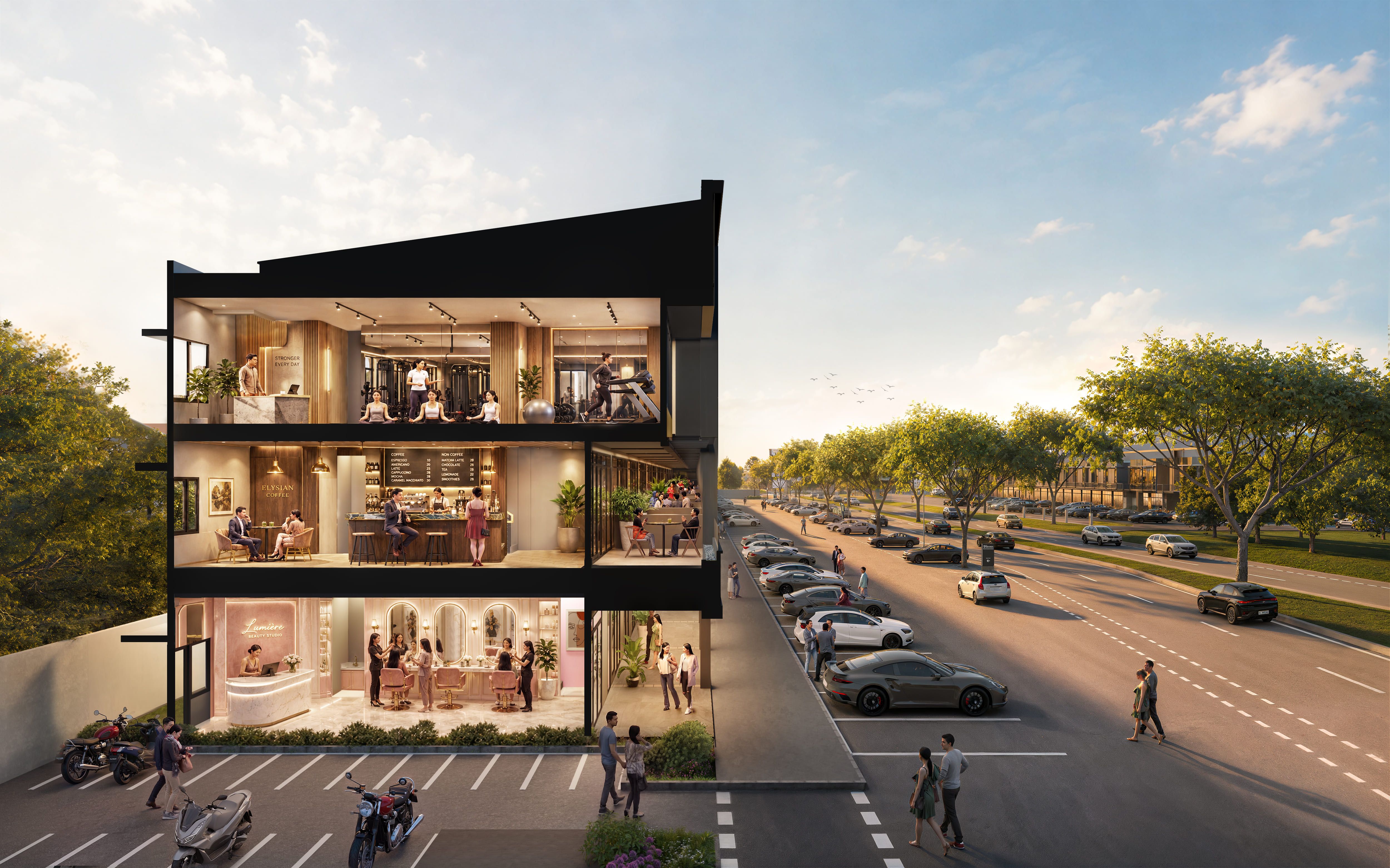 veranda shop house punya tiga lantai